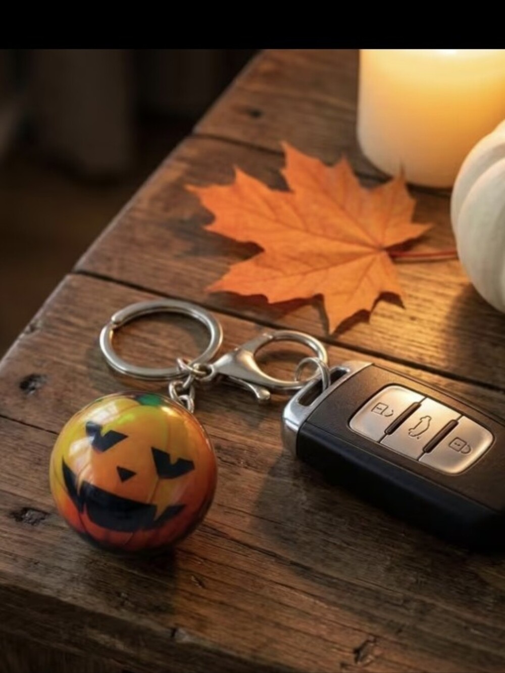 Jack O'Lantern Pumpkin Wobble Design Bag Charm/keychain NEW
